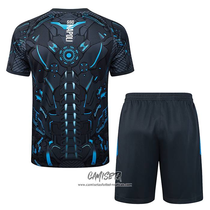Chandal del Napoli 2025-2026 Manga Corta Negro - Pantalon Corto
